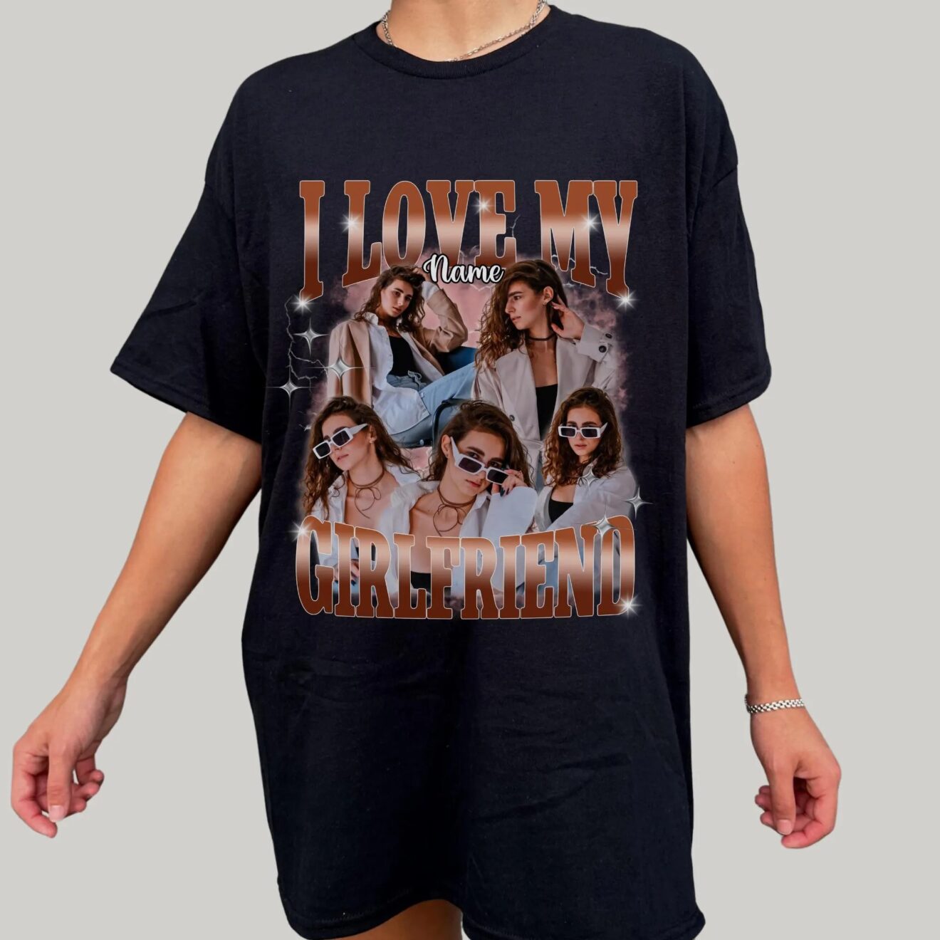 Custom Girlfriend Boyfriend Bootleg Valentine Shirt, Valentine Bootleg Shirt, I Love My Girlfriend Bootleg Shirt, Custom Bootleg Tee - Image 3
