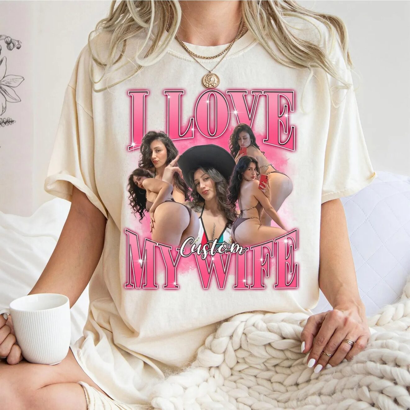 Custom Bootleg Rap Tee, I Love My Wife Shirt, Custom Wife Photo Shirt, Vintage Graphic 90s Tshirt, Valentine's Shirt Gift - Image 2