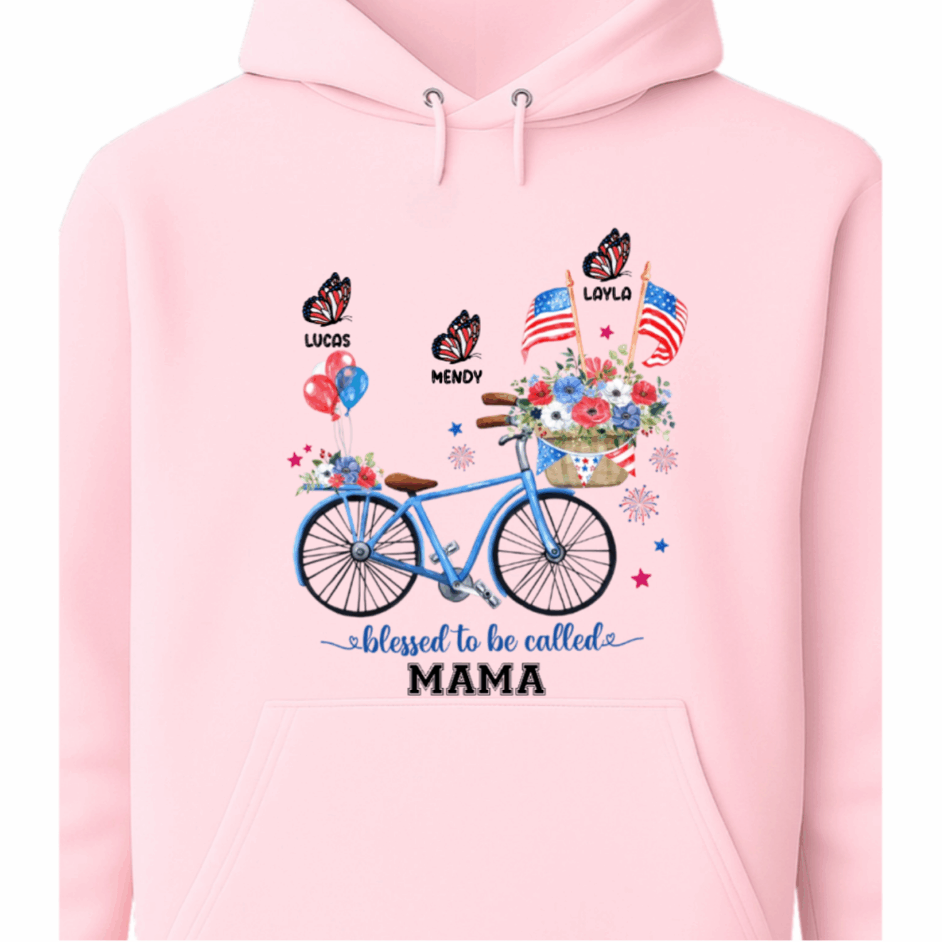 Personalized Gifts For Grandma Bicycle Butterfly Patriotic 4th of July Shirt – Hoodie – Sweatshirt