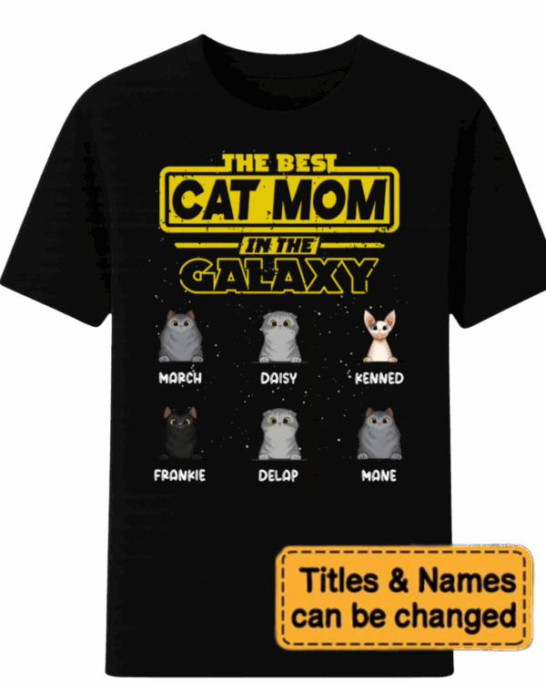 Best Cat Dad In The Galaxy – Gift For Cat Dad, Cat Mom – Personalized Unisex T-Shirt