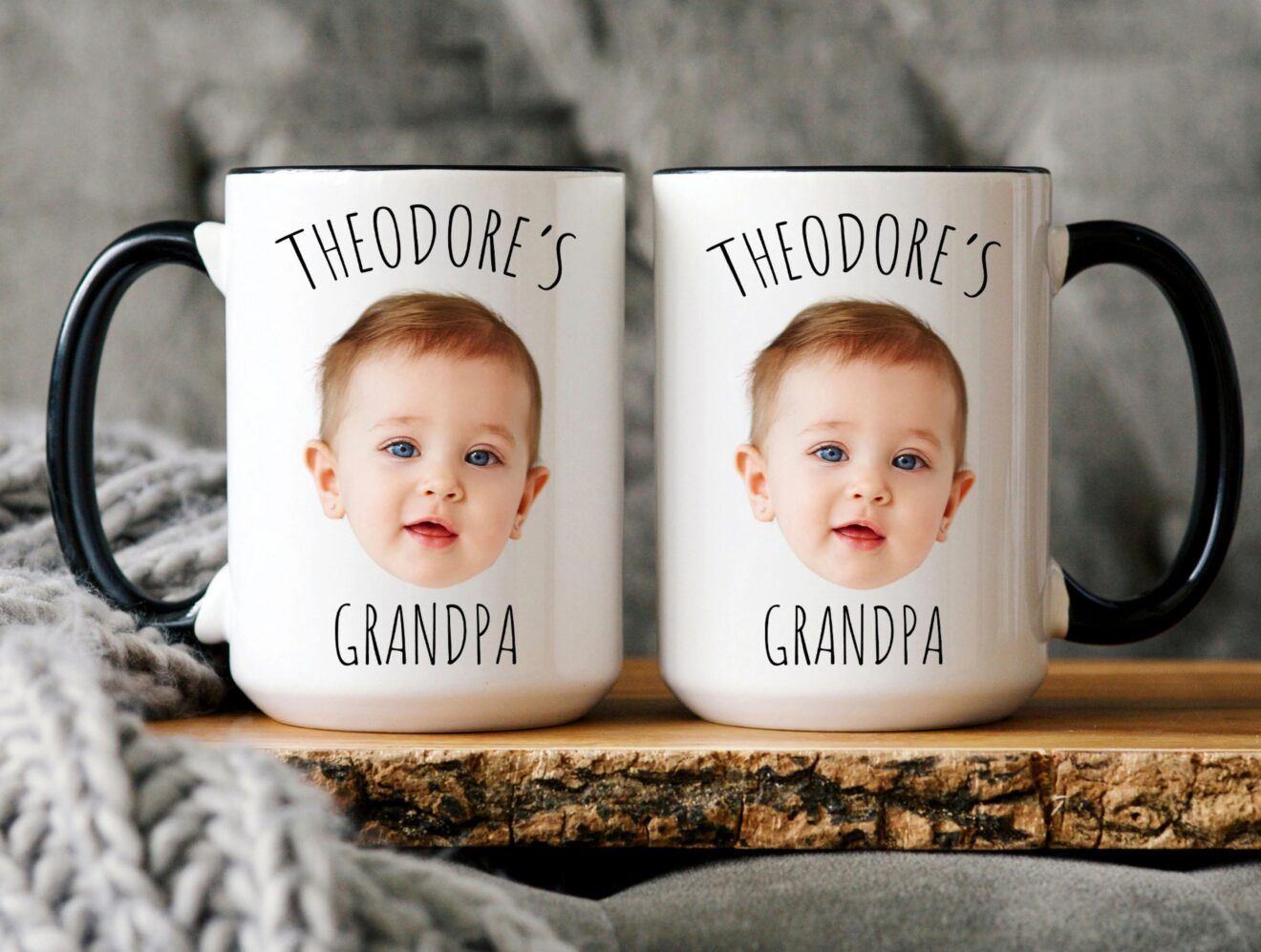 Grandpa Mug Gift, Personalized Baby Face Photo Mug For Grandpa Birthday, Baby Face Coffee Mug - Image 3