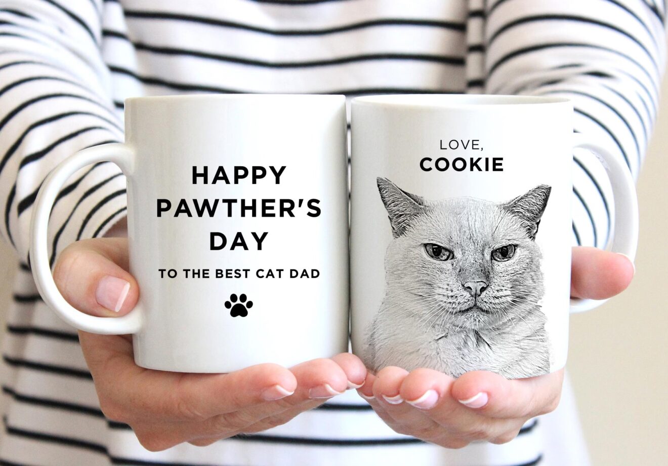Father's Day Dog Dad Mug, Personalized Pet Mug for Cat Lovers - Image 2