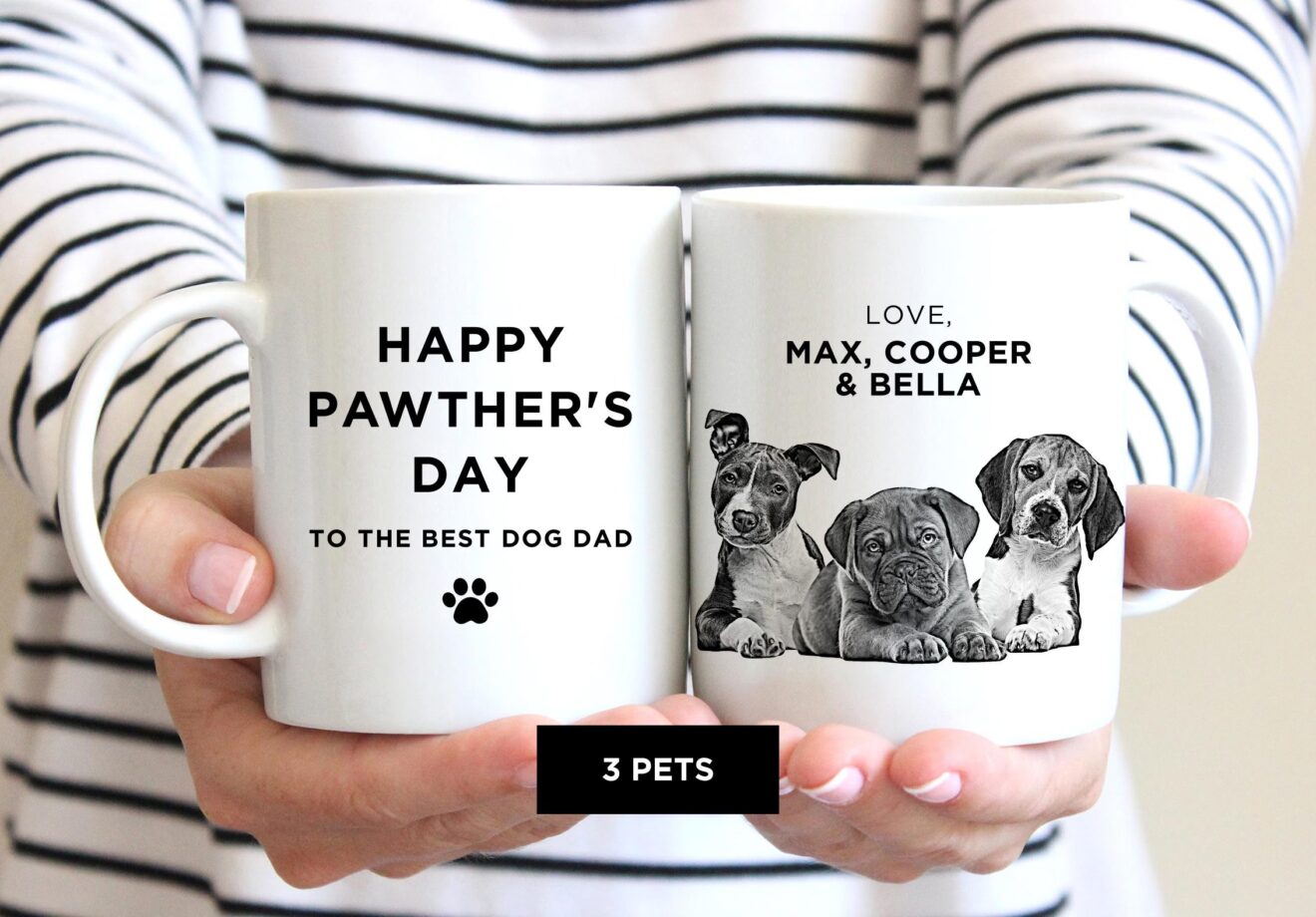 Father's Day Dog Dad Mug, Personalized Pet Mug for Cat Lovers - Image 4