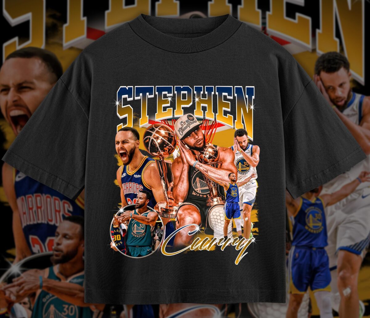 Vintage Stephen Curry Shirt, Vintage Bootleg 90s Rap Tee, Basketball Fan Shirt - Image 4
