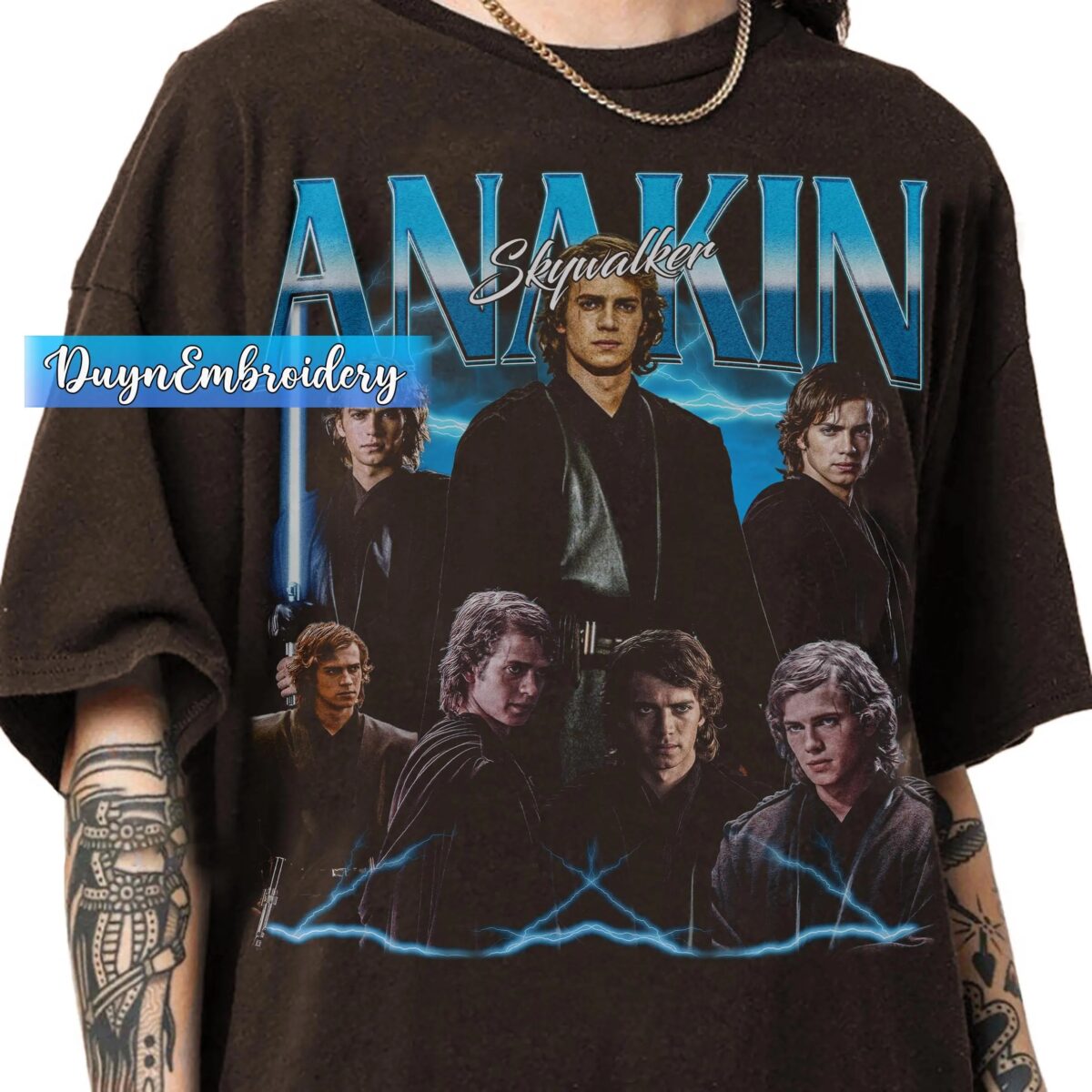 Vintage 90s Graphic Style Anakin Skywalker T-shirt, Anakin Skywalker Bootleg Rap Shirt - Image 2