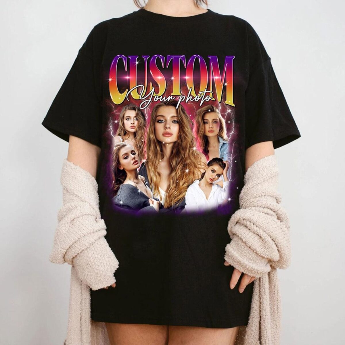 Custom Your Own Bootleg Tee, Retro Custom Bootleg Rap Tee, Custom Bootleg, Custom Your Photo, Insert Your Design