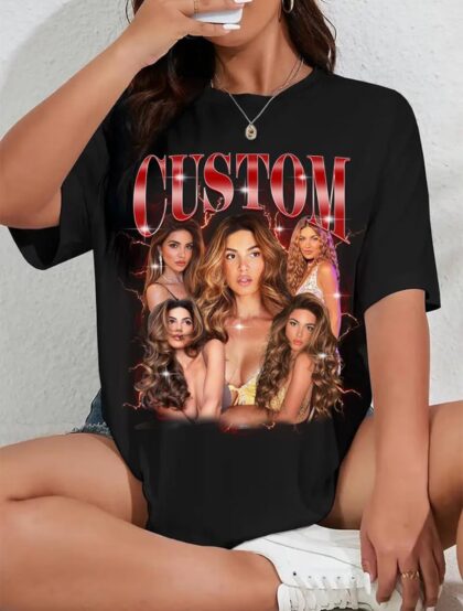 Custom Bootleg Shirt, Custom Girlfriend Photos Shirt, Custom Wife Face Shirt, Gift for Boyfriend, Gift for Husband