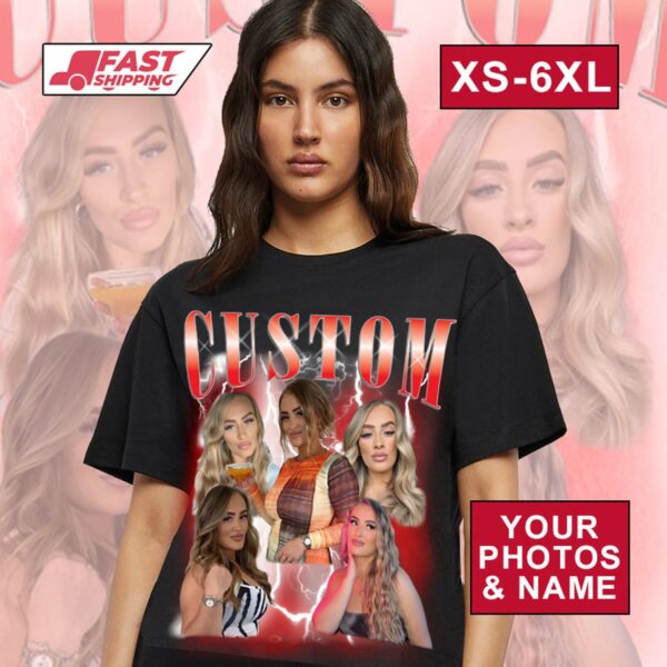 Personalised Bootleg T Shirt, Rap T Shirt Personalised, Vintage and Retro T Shirt, Custom Collage Design T Shirt