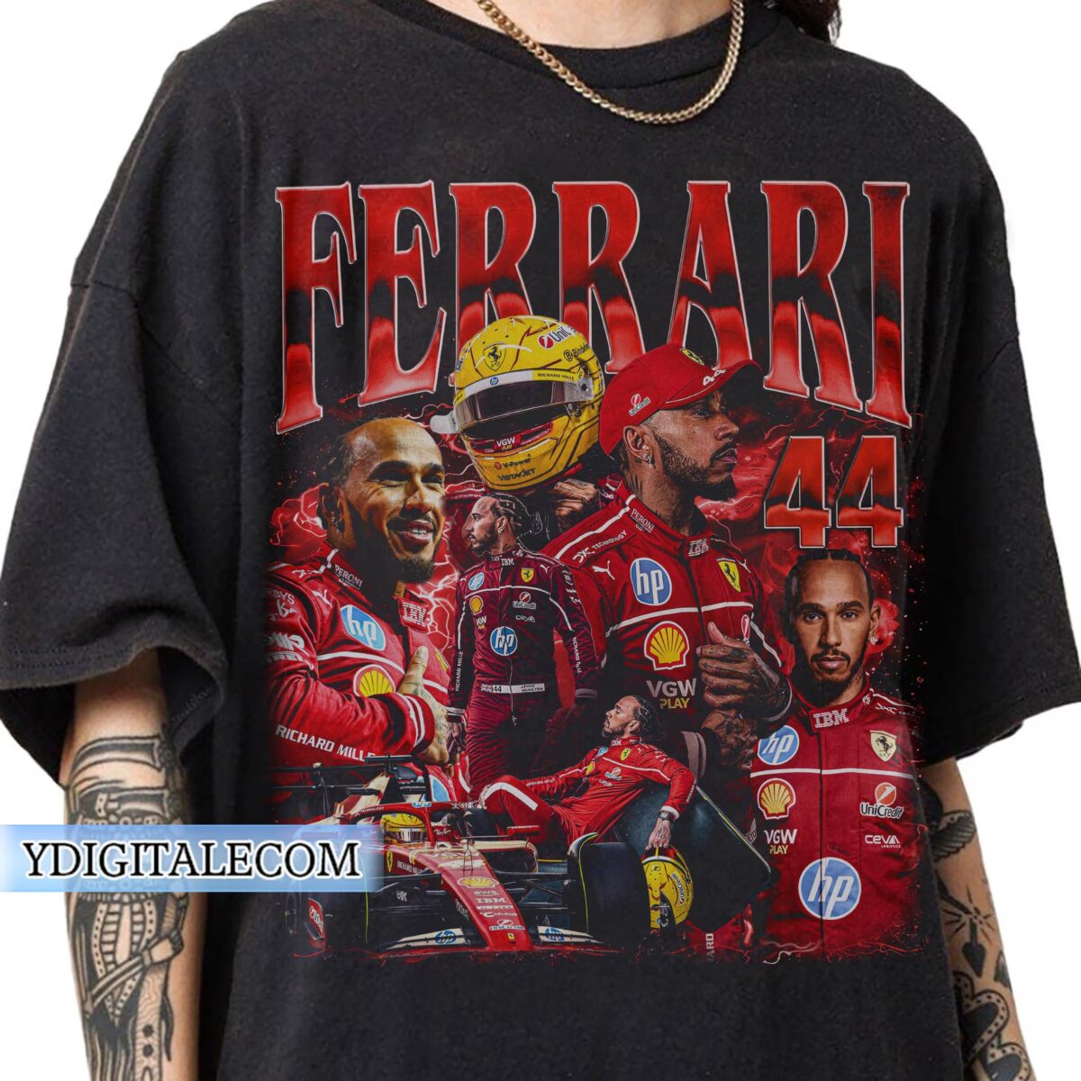 Vintage 90s Graphic Style Lewis Hamilton T-shirt, Lewis Hamilton Ferrari T-shirt Gifts For Man and Women Unisex T-shirt