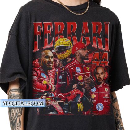 Vintage 90s Graphic Style Lewis Hamilton T-shirt, Lewis Hamilton Ferrari T-shirt Gifts For Man and Women Unisex T-shirt