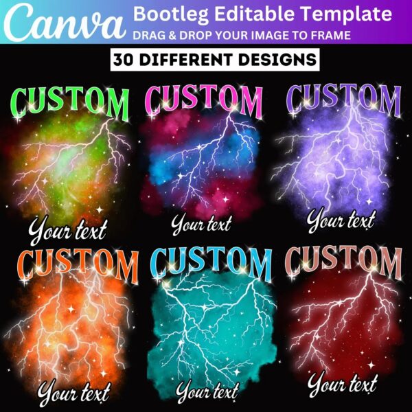 30 Custom Bootleg Rap Tee Canva Editable Template, Custom Bootleg Shirt, Custom Sublimation Design
