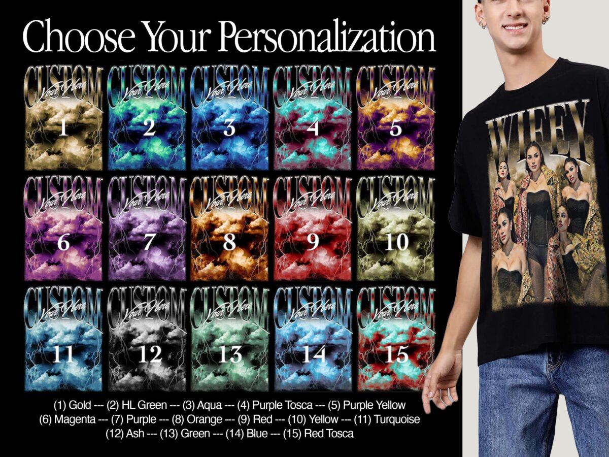 Custom Bootleg Rap Tee, Custom Your Girlfriend Boyfriend Vintage Graphic 90s Tshirt, Custom Photo Shirt - Image 3
