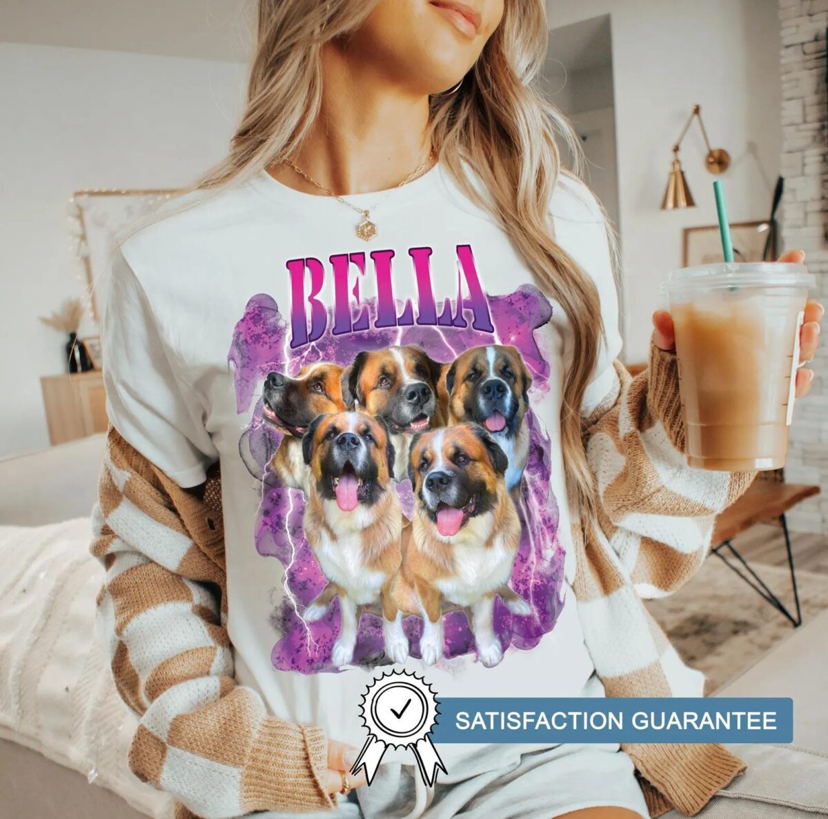 CUSTOM PET PORTRAIT Gift Shirt, Custom Rap Tshirt, Pet Photo Shirt, Bootleg Retro Rap 90s Style TShirt - Image 3