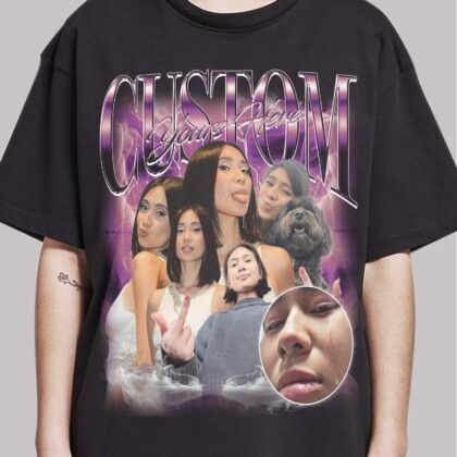 Custom Bootleg Rap Tee, Custom Your Girlfriend Boyfriend Vintage Graphic 90s Tshirt, Custom Photo Shirt