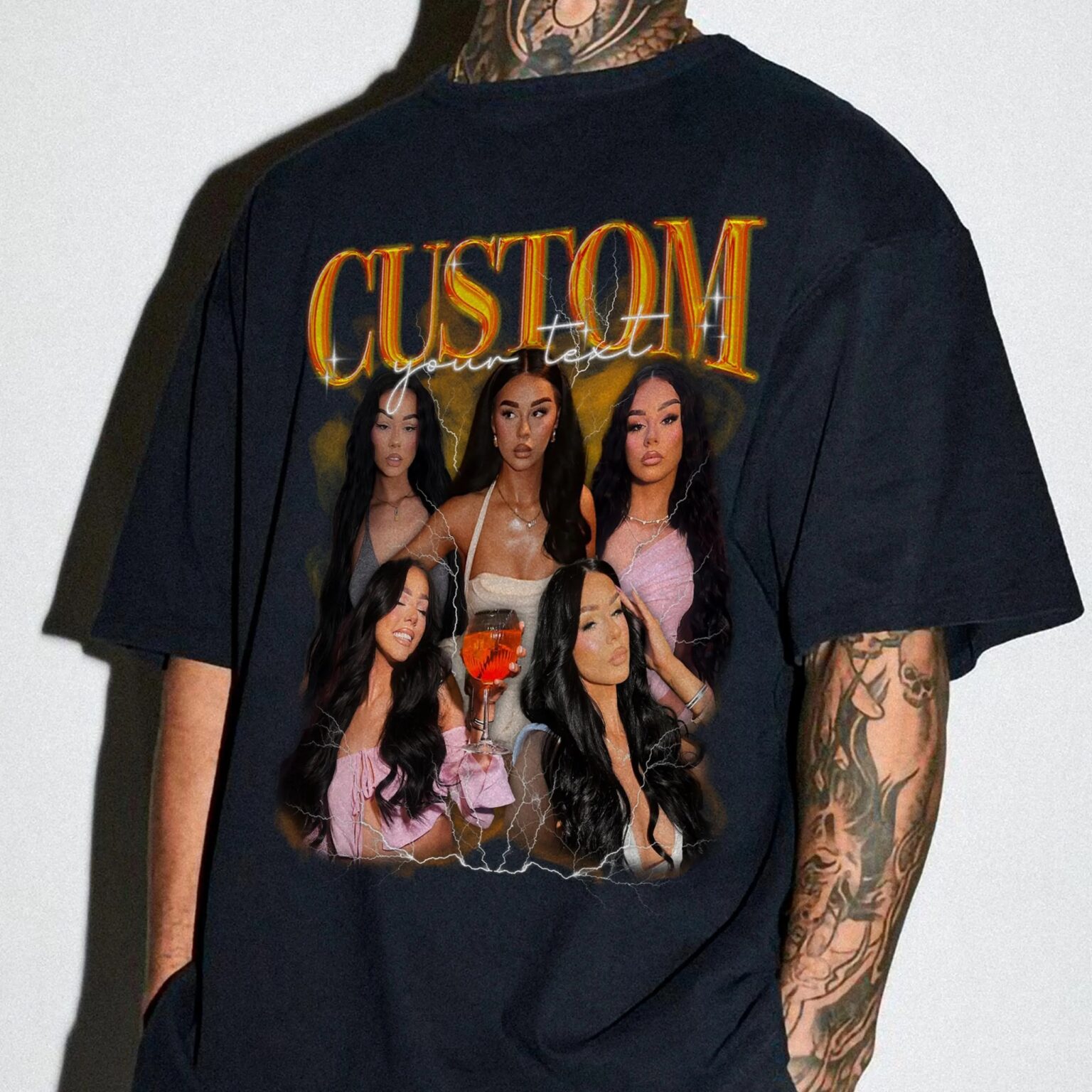 Custom Girlfriend Bootleg Shirt, Boyfriend Shirt, Shirt With Girlfriend Face, Custom Photo Vintage Tshirt, Custom Image Wife, Husband Shirt - Image 4