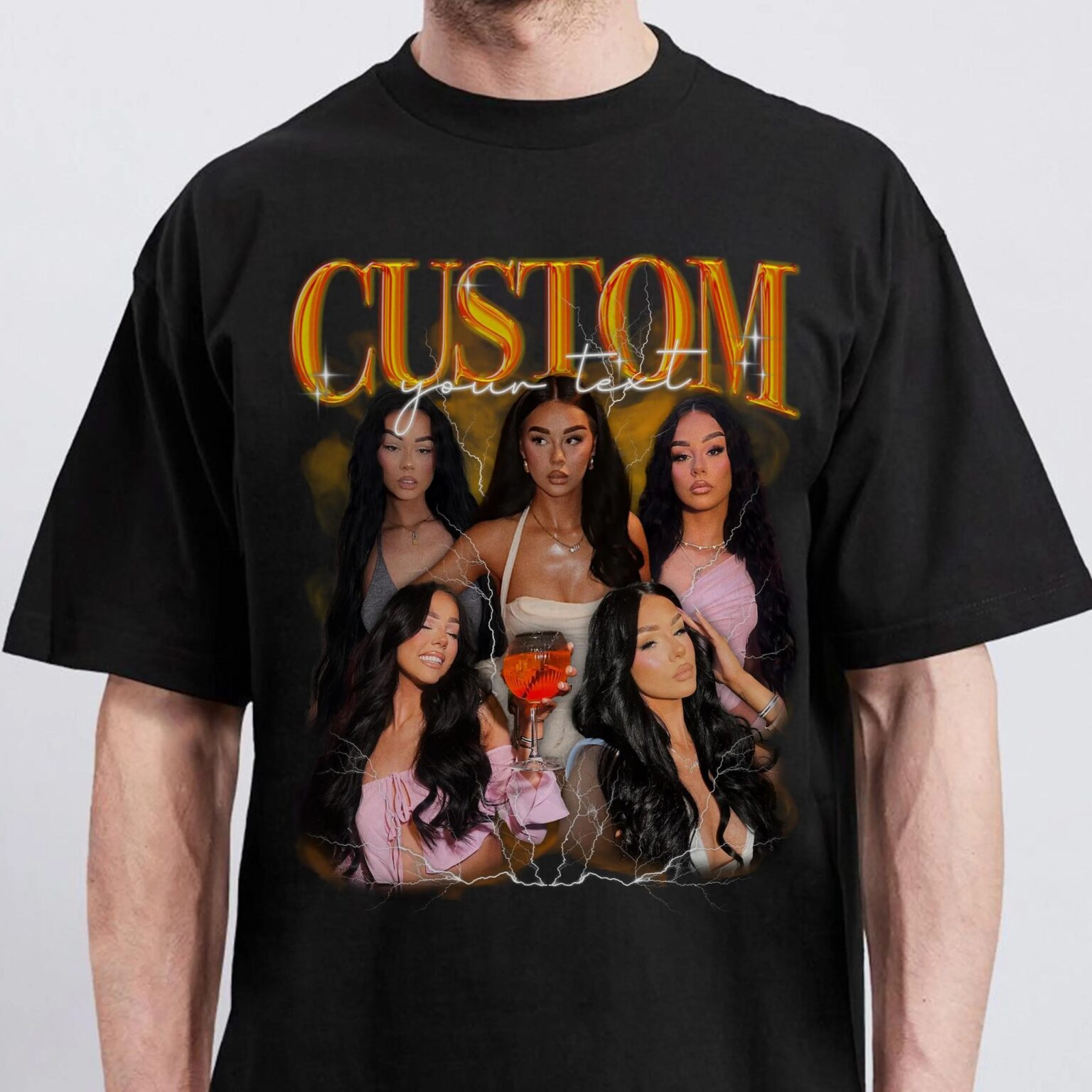 Custom Girlfriend Bootleg Shirt, Boyfriend Shirt, Shirt With Girlfriend Face, Custom Photo Vintage Tshirt, Custom Image Wife, Husband Shirt - Image 2
