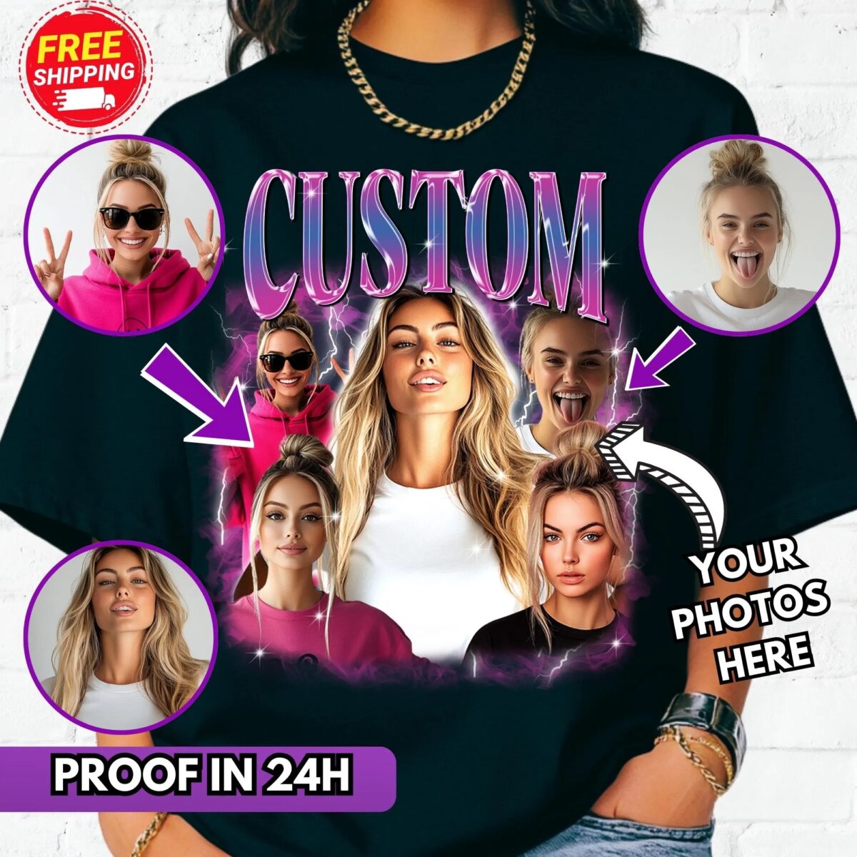 Custom Face Shirt, Bootleg T-shirt, Custom Girlfriend and Boyfriend Shirt, Personalised Bootleg Rap T-shirt