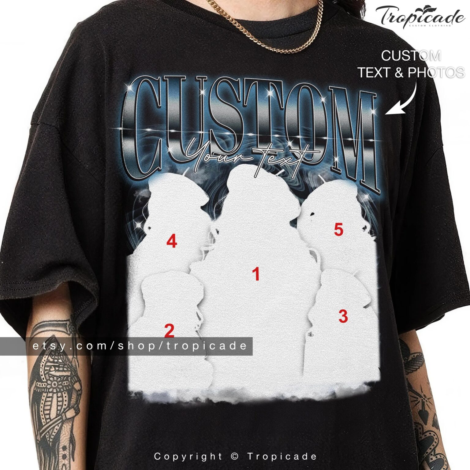 Custom Bootleg Rap Tee, Custom Bootleg Shirt, Custom Photo Shirt, Birthday Gift, Husband Christmas Gift - Image 3