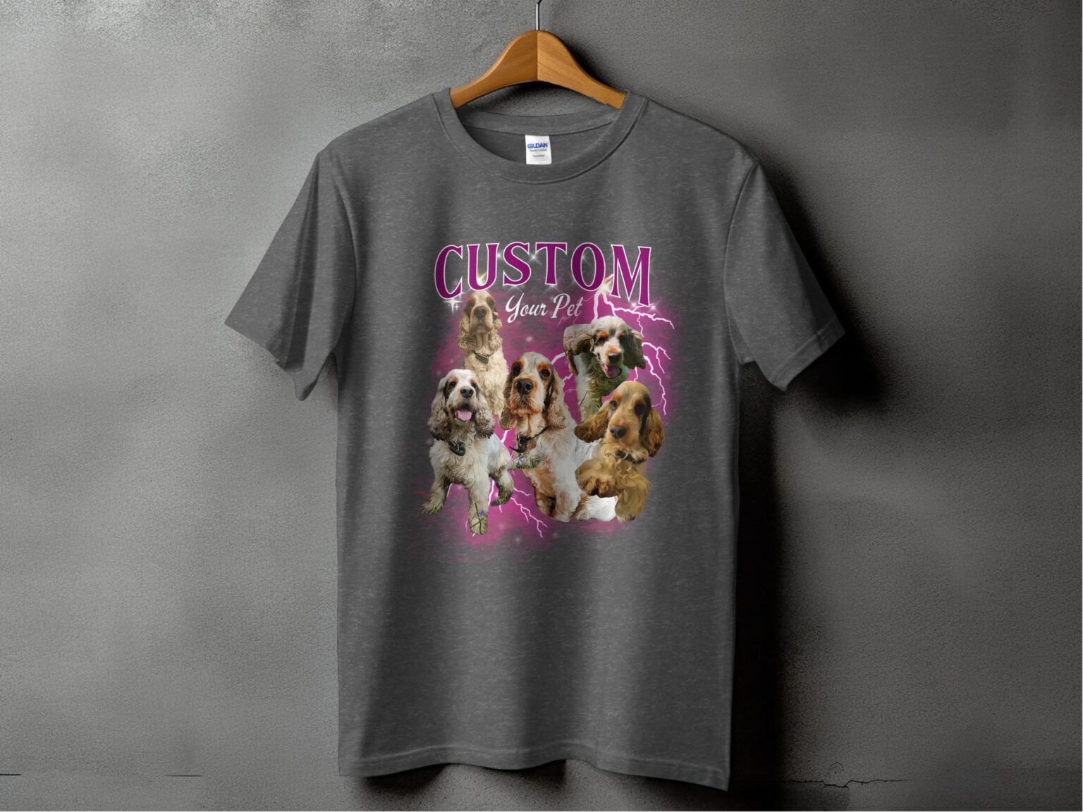 Custom Vintage Bootleg Pet Shirt Pet Photo and Name Custom Dog Portrait Personalised T-Shirt Custom T Shirts Cat Shirt 90's Tee - Image 5