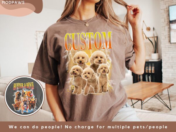 Custom Comfort Colors Vintage Bootleg Pet Shirt Pet Photo + Name Custom Dog Portrait Personalized Shirt Custom T Shirts Cat Shirt 90's Tee is the perfect way to celebrate your pet