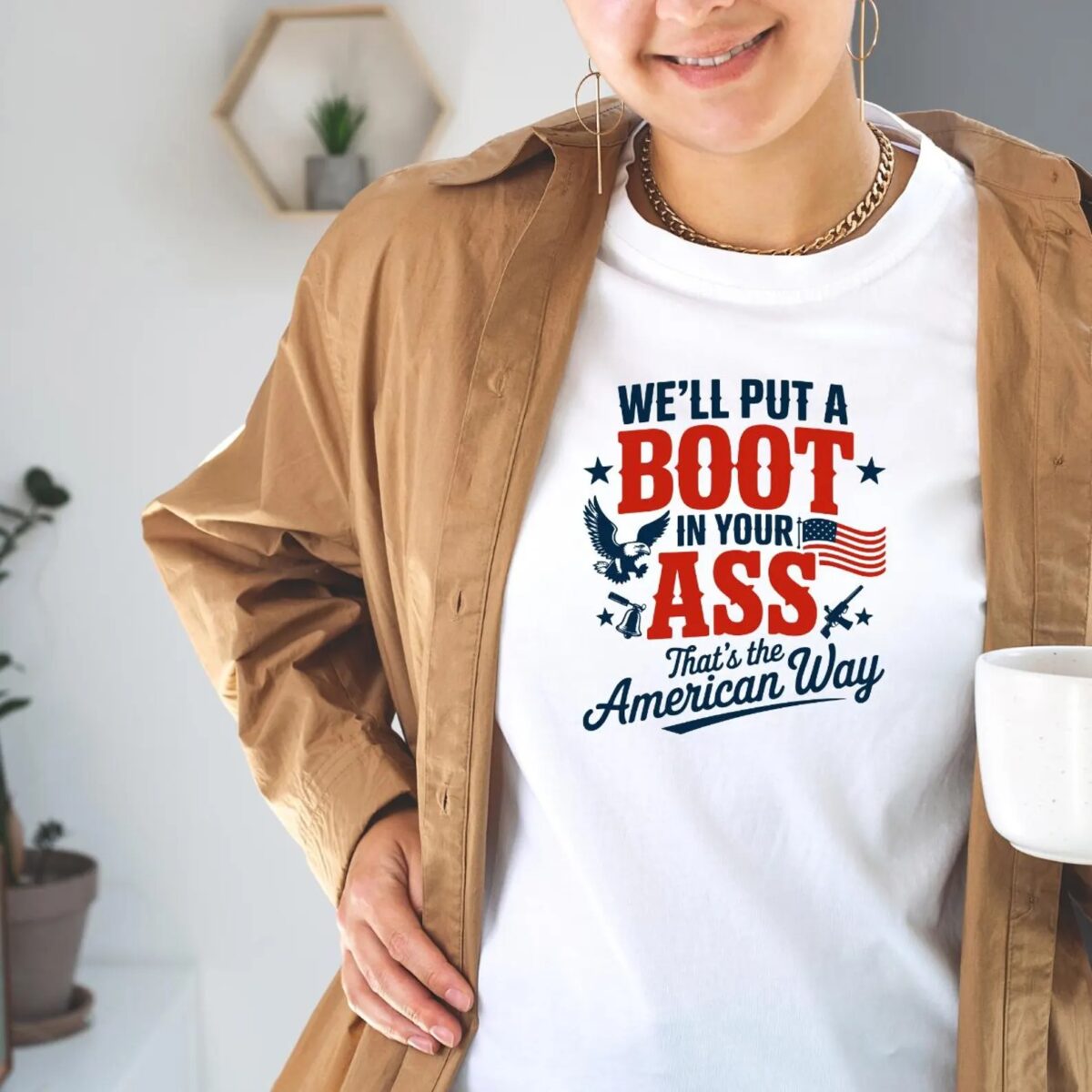 We’ll Put a Boot in Your Ass Shirt – Patriotic American Quote, 4th of July USA Flag Clipart - Image 4