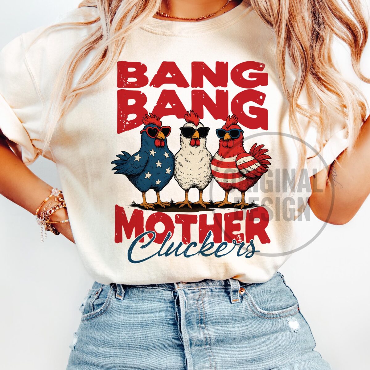 Bang Bang Mother Cluckers Funny 4th of July Chicken Shirt Sublimation Design Patriotic Snarky Chicken shirt - Image 5