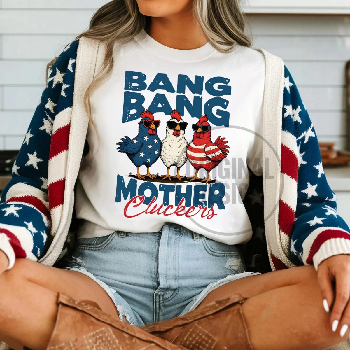 Bang Bang Mother Cluckers Funny 4th of July Chicken Shirt Sublimation Design Patriotic Snarky Chicken shirt - Image 4