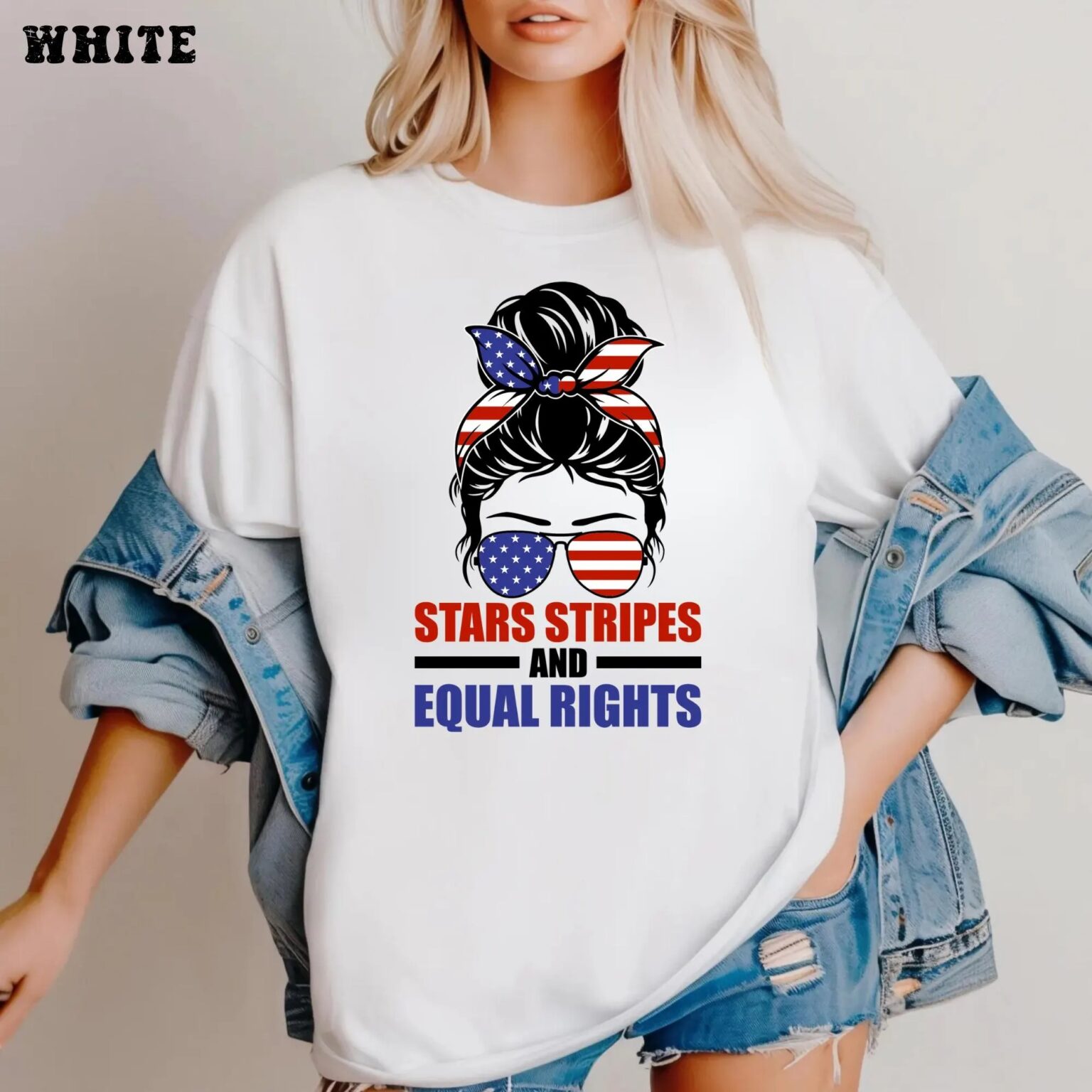 Stars Stripes And Equal Rights Shirt, 4th of July Feminist Shirt, Liberal American TShirt (Copy) - Image 14