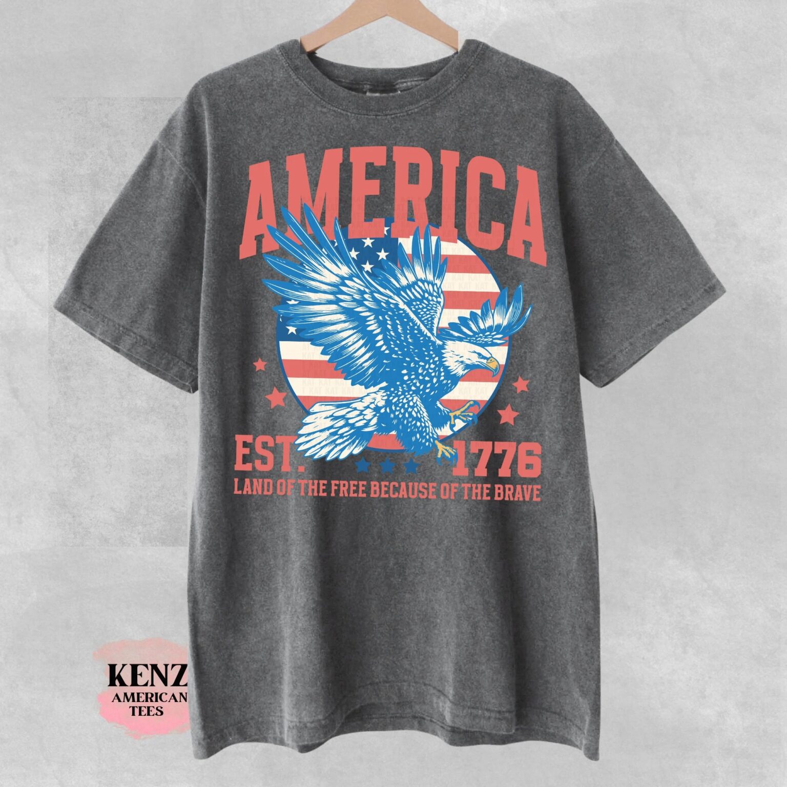 USA shirt, Summer BBQ t-shirt, Red White and Blue, America Tee, Comfort Colors® Women's 4th of July, Fourth of July Shirt T-Shirt - Image 4