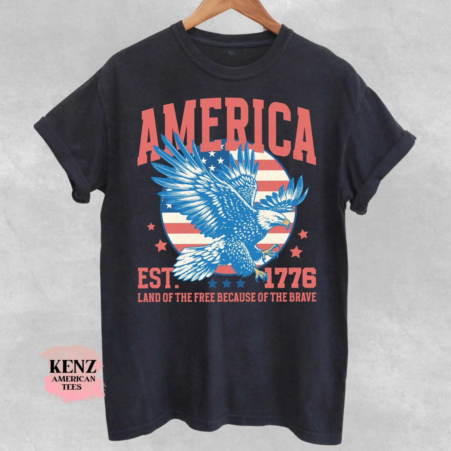 USA shirt, Summer BBQ t-shirt, Red White and Blue, America Tee, Comfort Colors® Women's 4th of July, Fourth of July Shirt T-Shirt - Image 5