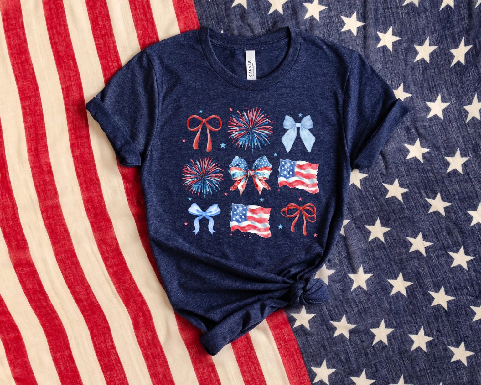 Coquette 4th Of July Shirt, Coquette Bow 4th Of July, 4th Of July Shirt, Coquette American Flag, Patriotic Coquette Shirt - Image 6
