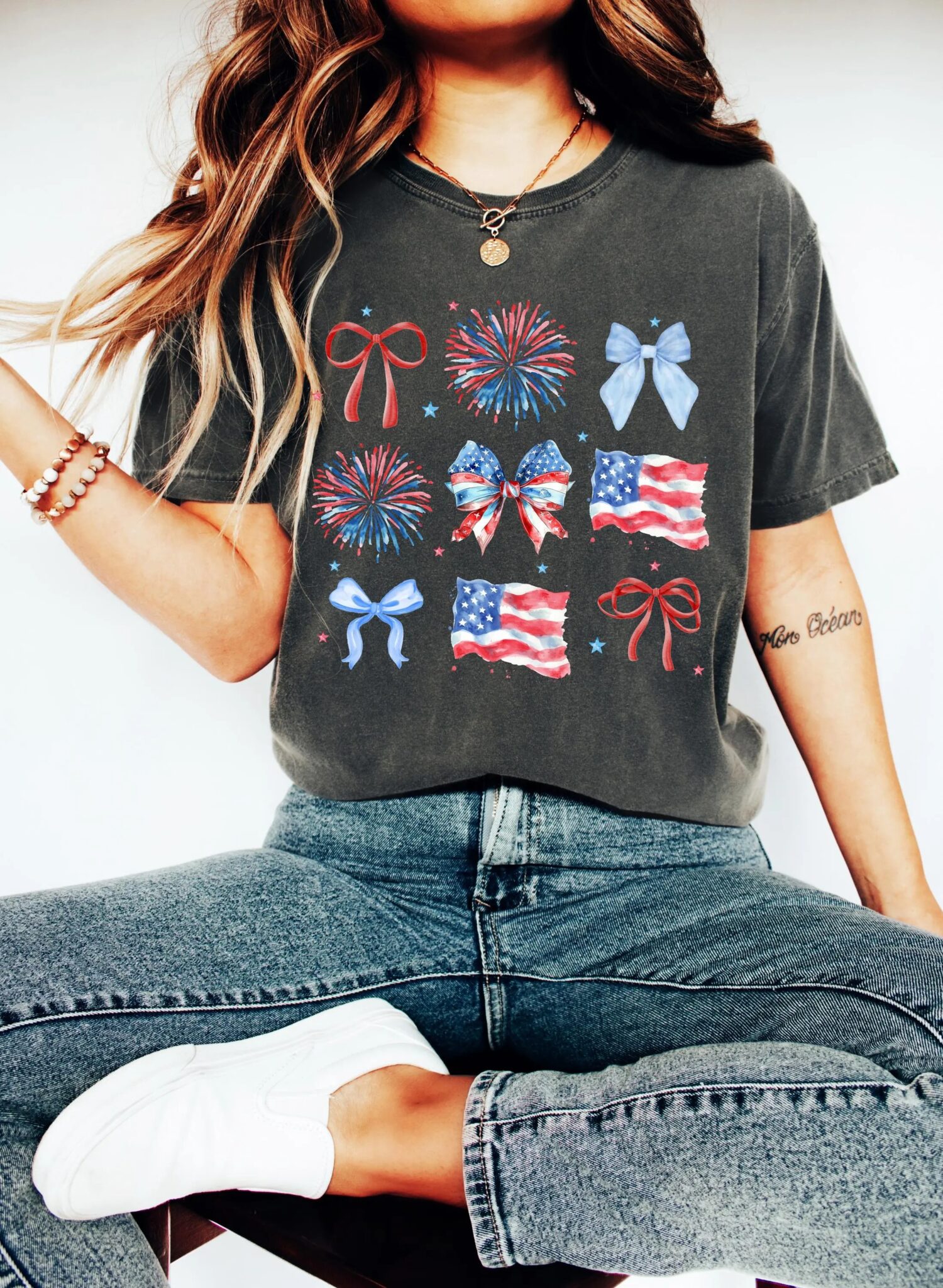 Coquette 4th Of July Shirt, Coquette Bow 4th Of July, 4th Of July Shirt, Coquette American Flag, Patriotic Coquette Shirt - Image 7