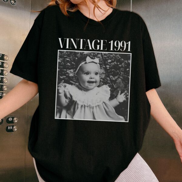 Personalized Birthday Shirt, Custom Photo and Year Birthday Comfort Colors Shirt, Custom 30th 40th Birthday Gift, Vintage 1995 Shirt