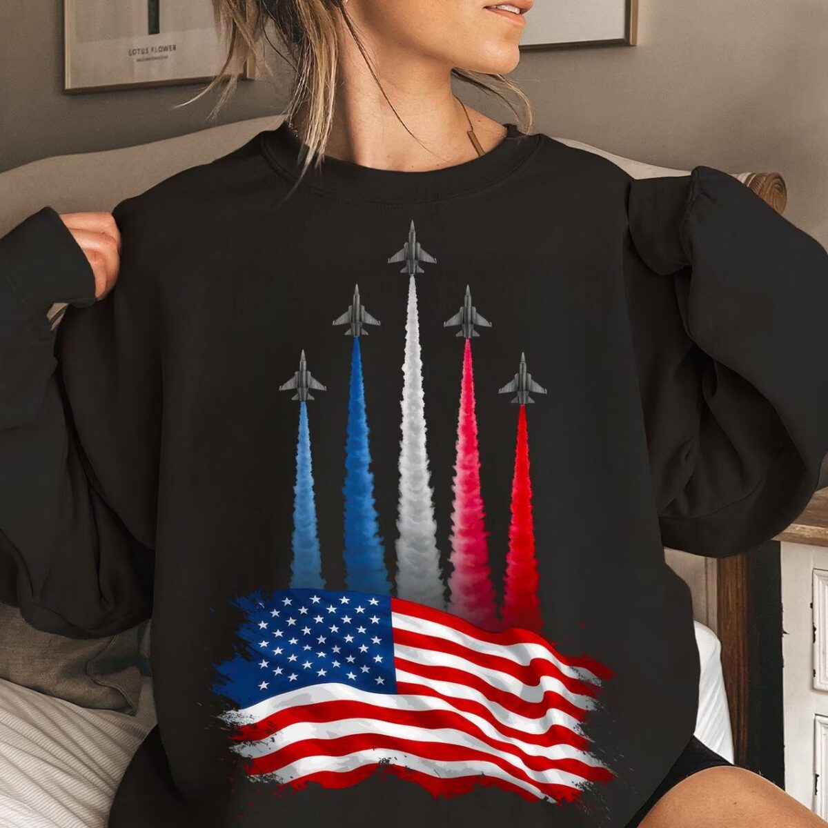 Realistic Jet Planes T‑Shirt | Patriotic 4th of July Shirt - Image 2