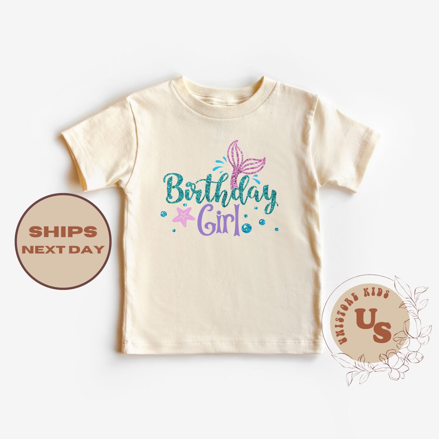 Mermaid Birthday Girl Shirt, Mermaid Birthday Kids T-Shirt, Birthday Kids Shirt, Birthday Girl Toddler T-Shirt (Copy) - Image 3