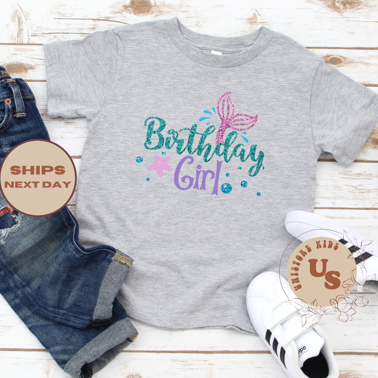 Mermaid Birthday Girl Shirt, Mermaid Birthday Kids T-Shirt, Birthday Kids Shirt, Birthday Girl Toddler T-Shirt (Copy) - Image 4