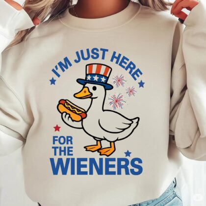 Just Here For The Wieners 4th Of July Shirt, Funny Hotdog 4th Of July Shirt, Retro 4th Of July Shirt, America Patriotic Wieners Shirt