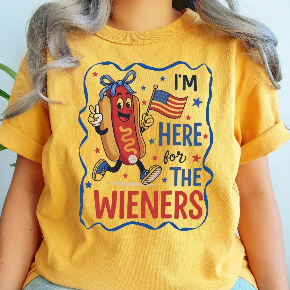Just Here For The Wieners 4th Of July Shirt, Funny Hotdog 4th Of July Shirt, Retro 4th Of July Shirt, America Patriotic Wieners Shirt - Image 6