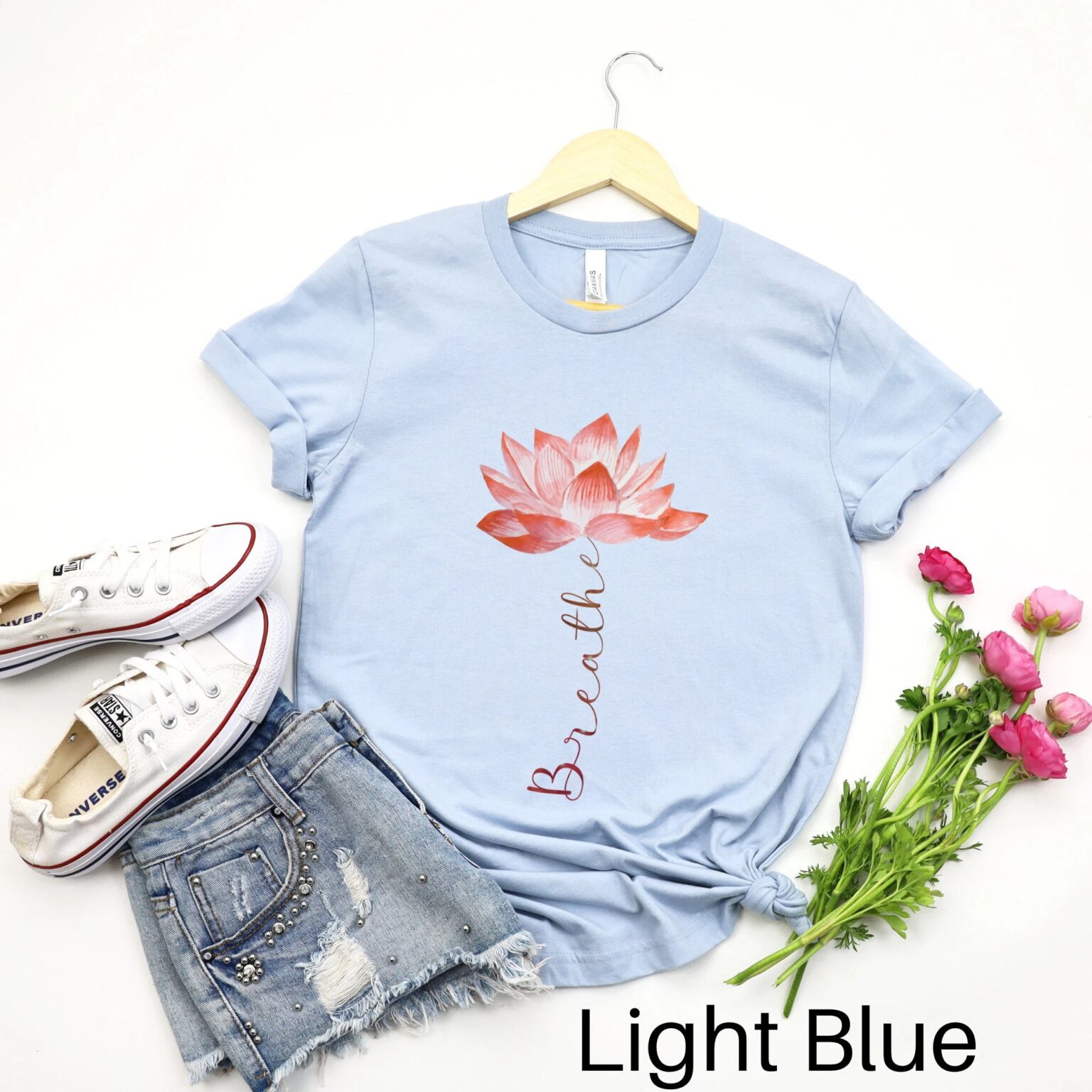 Lotus Flower Shirt, Breathe Shirt, Yoga Shirt, Yoga Gift, Meditation Shirt, Yoga Tshirt, Pilates Tee, Yoga Instructor Gift, Spiritual Shirt - Image 3