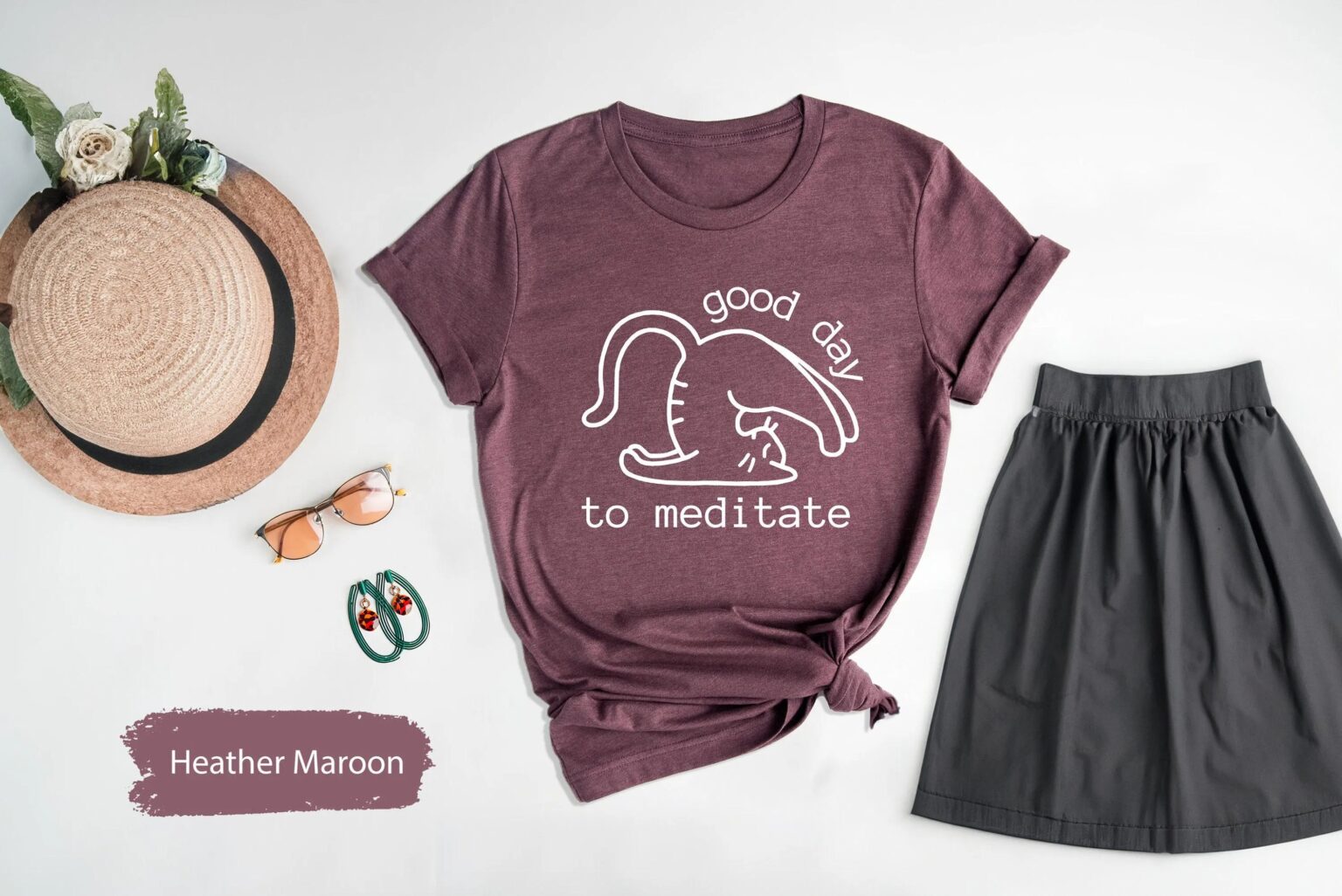Funny Yoga Shirt, Cat Yoga Shirt, Cat Lovers Shirt, Meditation Shirt, Funny Yoga T-Shirt, Yoga Lover Shirt, Cute Yoga Shirt, Animal Yoga Tee - Image 6