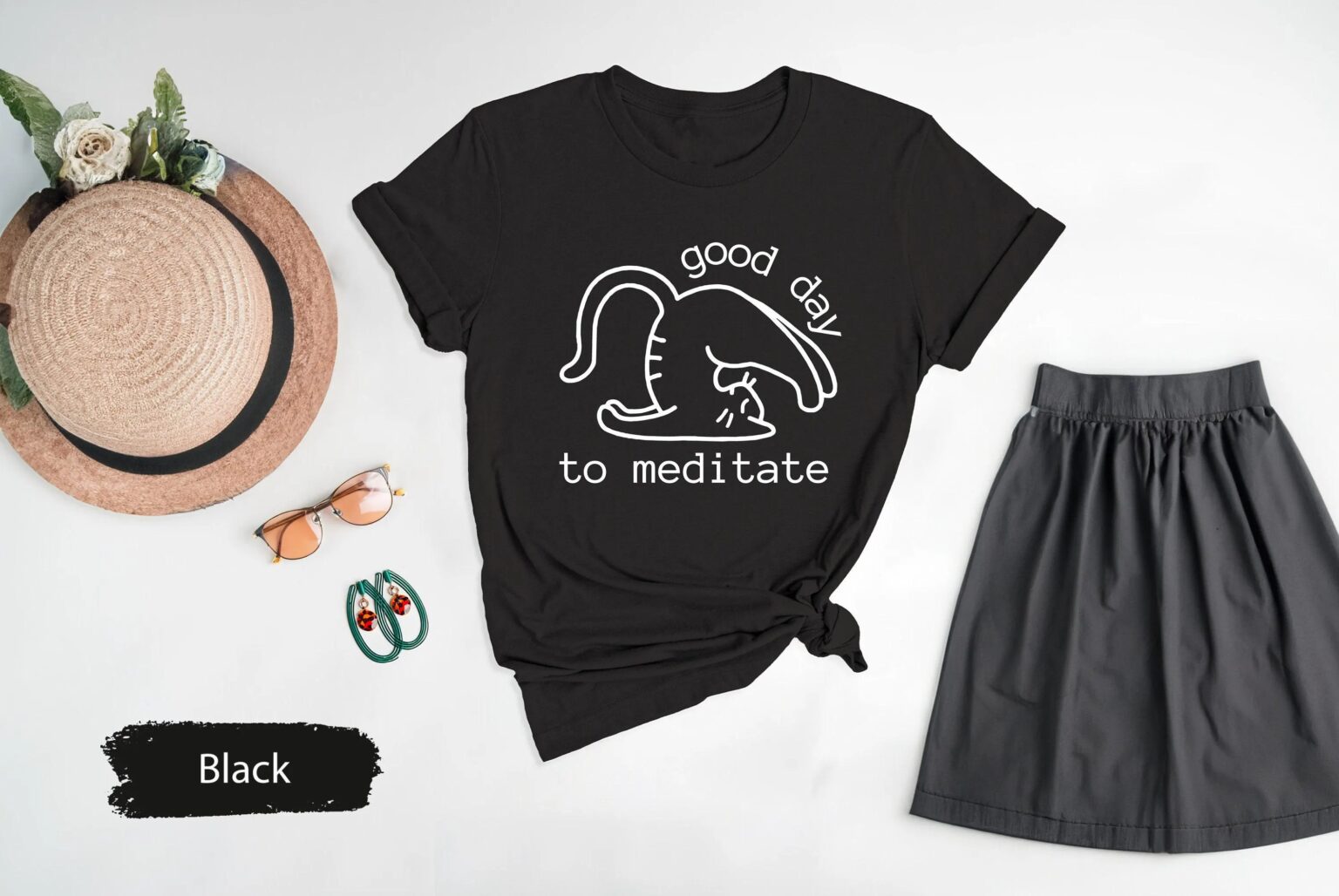 Funny Yoga Shirt, Cat Yoga Shirt, Cat Lovers Shirt, Meditation Shirt, Funny Yoga T-Shirt, Yoga Lover Shirt, Cute Yoga Shirt, Animal Yoga Tee - Image 5