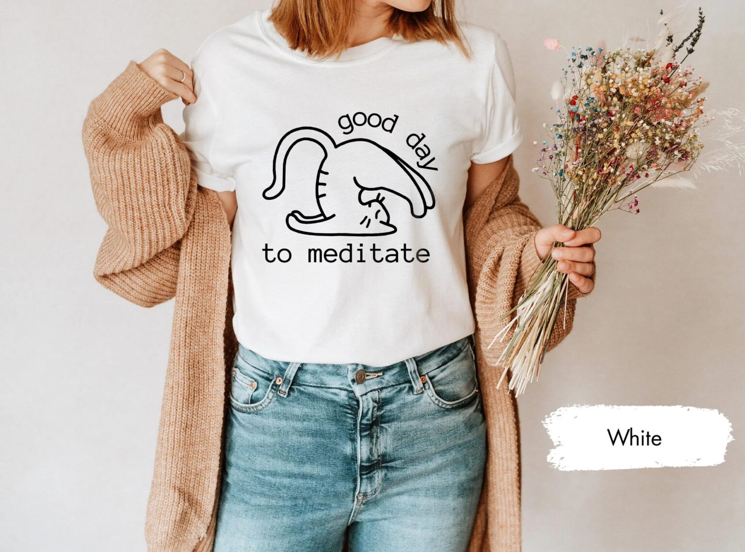 Funny Yoga Shirt, Cat Yoga Shirt, Cat Lovers Shirt, Meditation Shirt, Funny Yoga T-Shirt, Yoga Lover Shirt, Cute Yoga Shirt, Animal Yoga Tee - Image 2