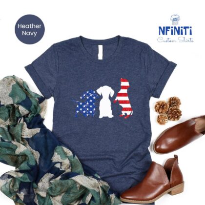 4th July Dachshund Shirt, Dachshund Gift, American Dog Shirt, Dachshund Mom, Dog Lover Shirt, Patriotic Dog Shirt